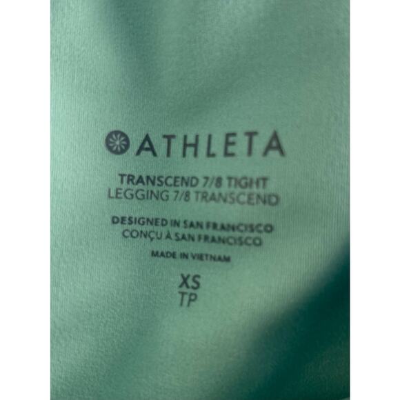 Athleta Women Transcend 7/8 Tight Legging Workout Yoga Stretch Light Green SZ XS - Picture 8 of 11